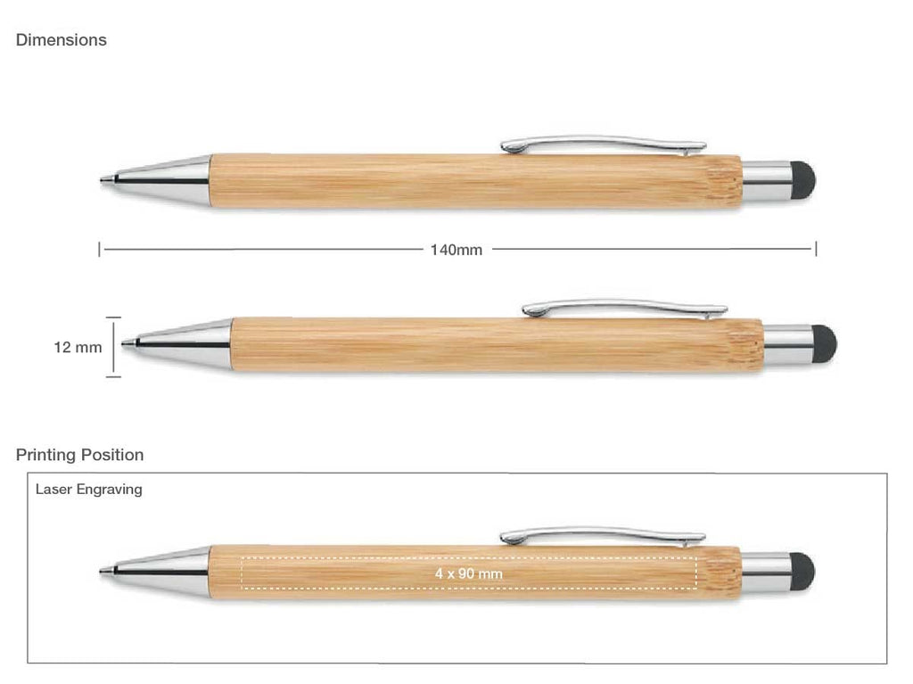 Bamboo Pens with Stylus