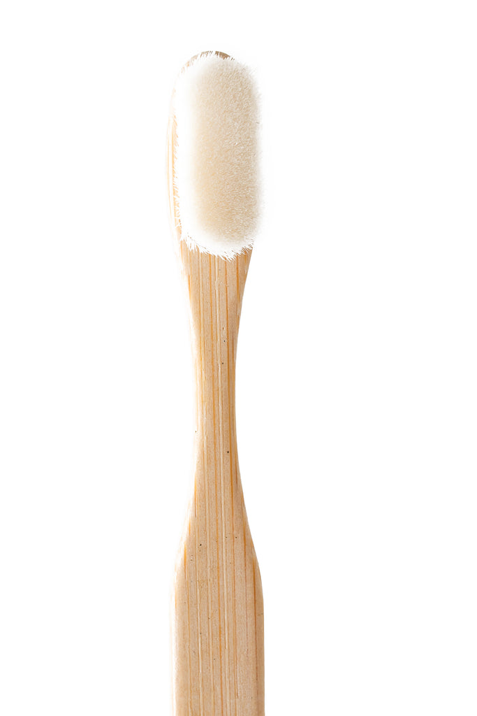 Bamboo Toothbrush Nano White - Flat Handle