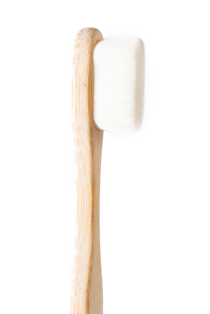 Bamboo Toothbrush Nano White - Flat Handle