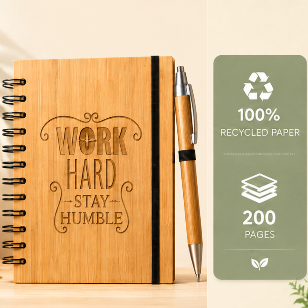 Bamboo Eco Friendly Notepad with Pen- 200 pages | Bamboo India
