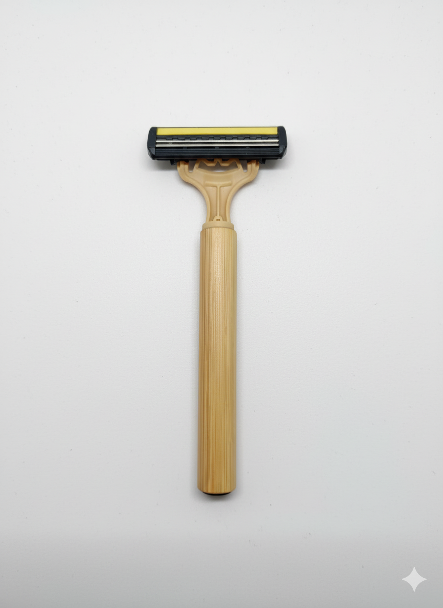 Bamboo Shaving Razor Pack of 2 with free Shaving Gel