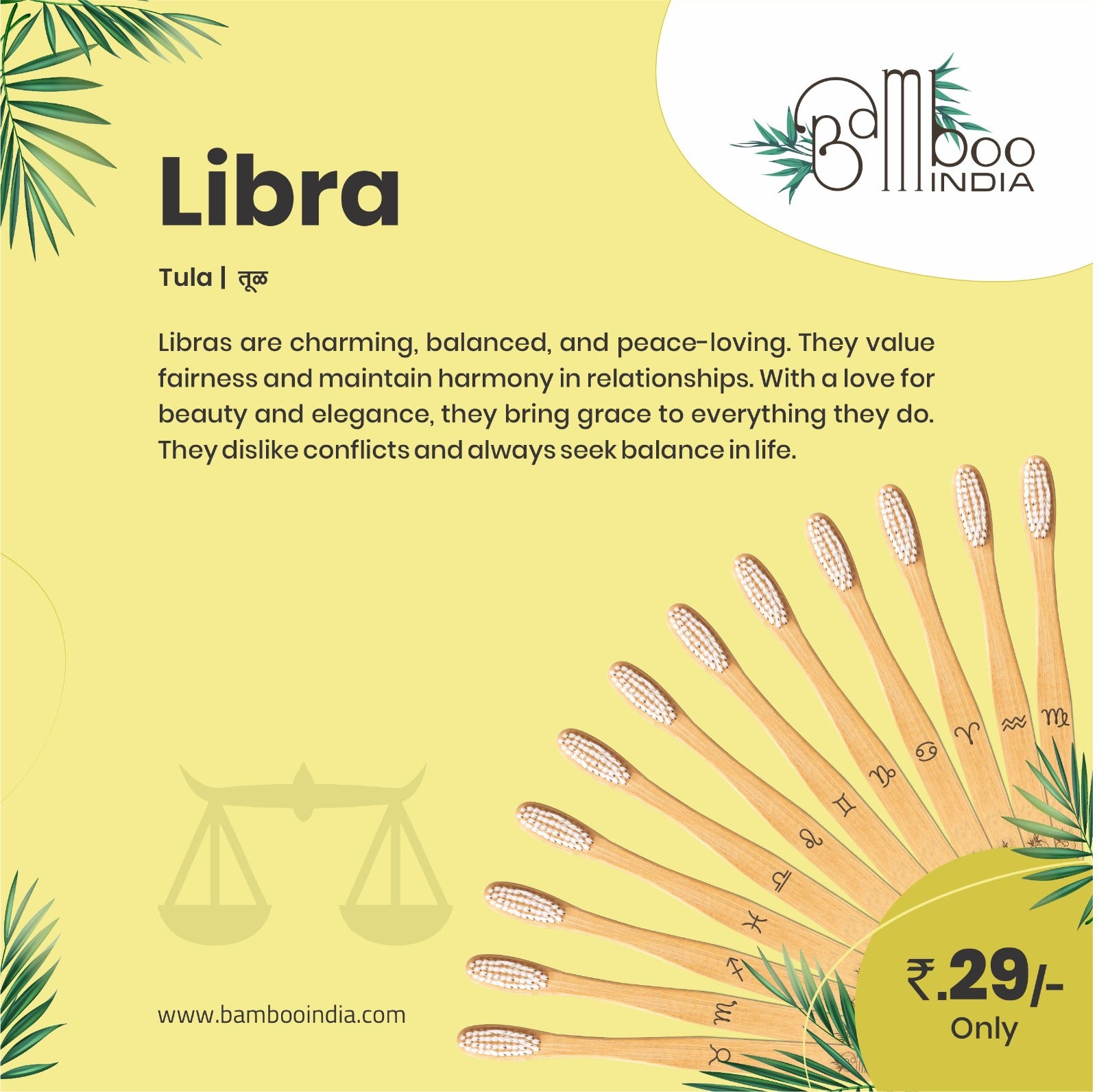 Bamboo Toothbrush - Zodiac - Pack of 12 brushes | Bamboo India