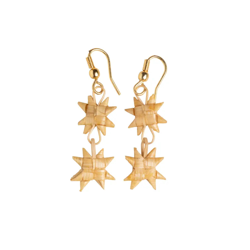 Double Layer Flat Star Earrings