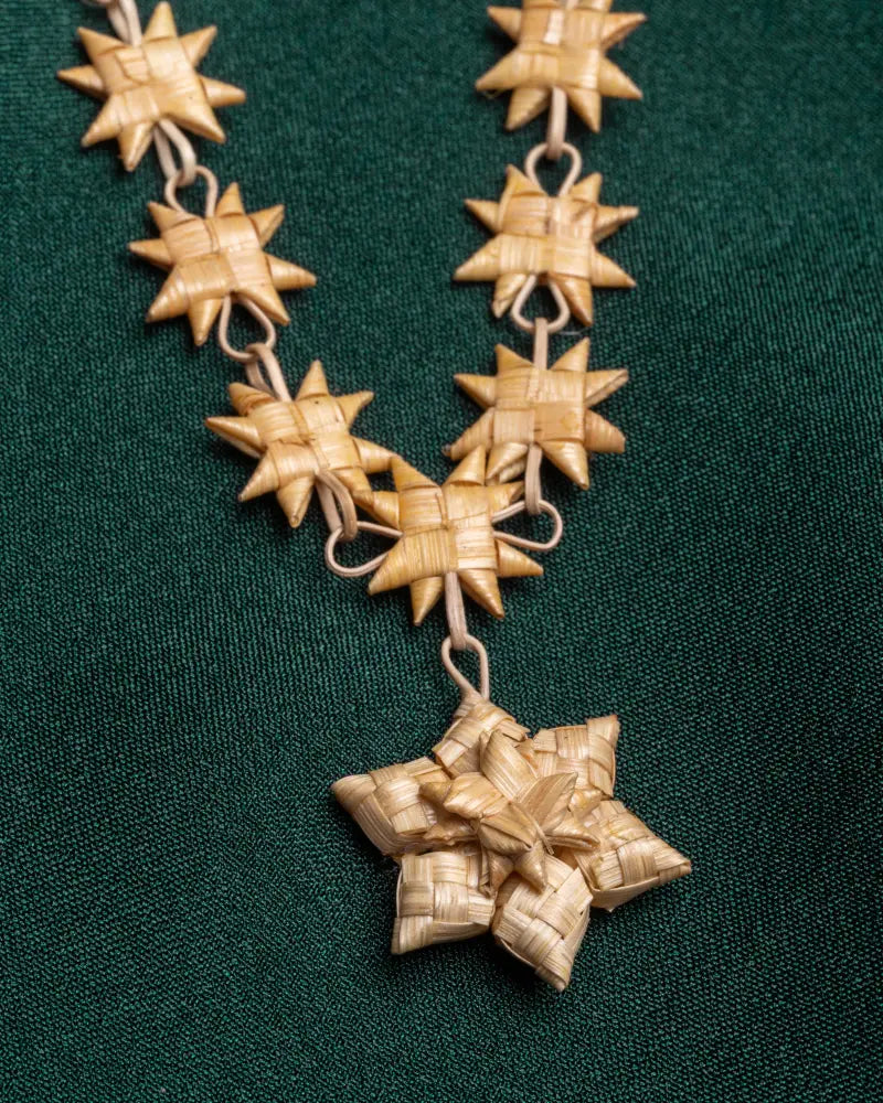 Flat Star Mala With Sunflower Pendent Earrings