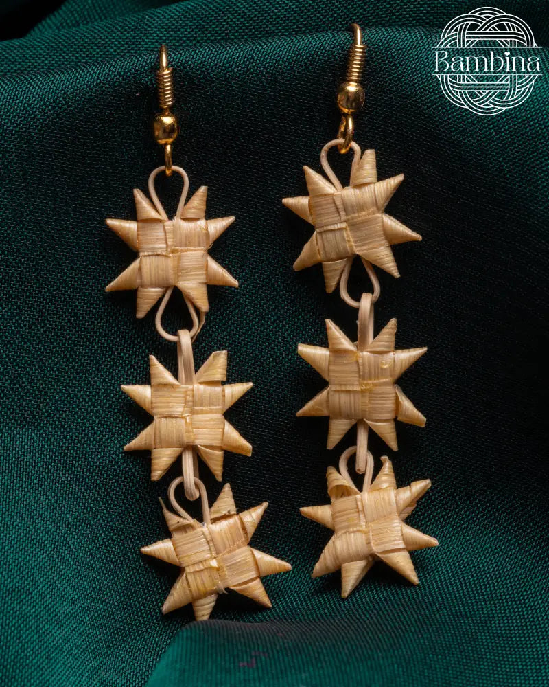 Triple Layer Flat Star Earrings