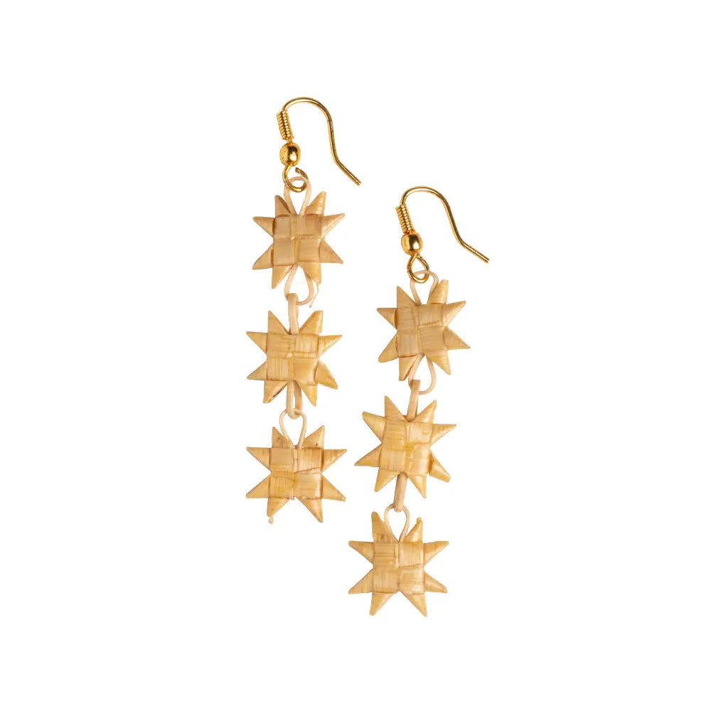 Triple Layer Flat Star Earrings